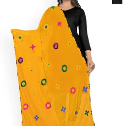 Kemza Selection Of 2 Phulkari & Floral Embroidery Chiffon Dupattas-picture-15