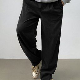SAKHWALA Men Relaxed Wrinkle Free Corduroy Trousers-image-42