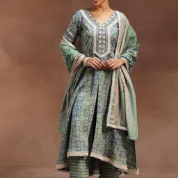 Libas Ethnic Motifs Printed Kurta with Trousers & Dupatta-57