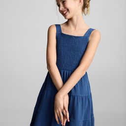 Mango Kids Girls Cotton Smocked Tiered Fit & Flare Dress-image-51
