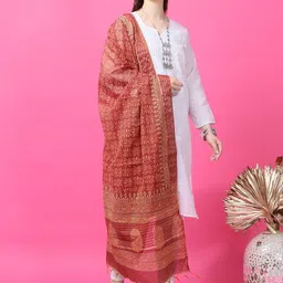 LOOM LEGACY Ethnic Motifs Printed Dupatta image 3
