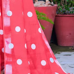 Anouk Rustic Polka Dot Printed Linen Blend Saree image 5