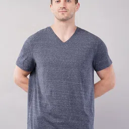 Purple State Men V-Neck Raw Edge T-shirt-picture-34