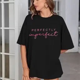 SALUJA FABRICS Women Typography Printed Applique T-shirt-image-18