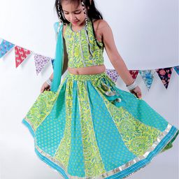 LIL DRAMA Girls Printed Ready to Wear Lehenga & Blouse With Dupatta-picture-42