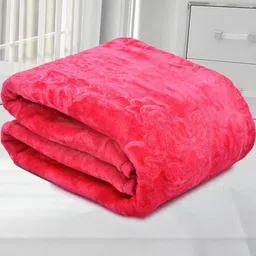 Doristyle Pink 300 GSM SOLID MINK Single Bed Blanket-picture-32