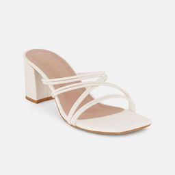 DressBerry Striped PU Block Sandals with Buckles-1