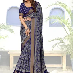 J 6 DESIGNER Ethnic Motifs Printed Bandhani Saree-picture-24