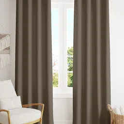 Parda Online Brown Set of 2 Black Out Door Curtain-image-22