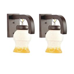 Somil Premium Designer Glass Wall / Night Lamp Elegant & Stylish Dcor Accent for Modern Interiors, color- Yellow, White, Size:- 16.5 X 29.5 X 27.5 CM-image-93