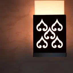 Gojeeva Black Textured Wooden Square Shaped Wall Lamp-32