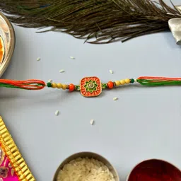 House of Pataudi Kundan Beaded Thread Rakhi-image-38