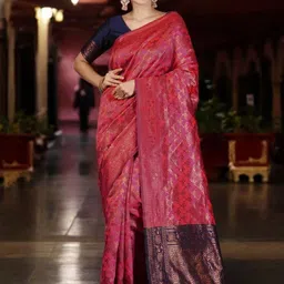Blissta Woven Design Zari Silk Blend Banarasi Saree-image-46