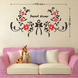 LANSTICK Black & Red Printed Sweet Home Decorative Wall Sticker-18