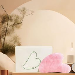 SKINROTH Rose Quartz Pink Gua Sha For Natural Facial Massage & Sculpting Tool-11