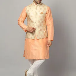 Ethluxis Men Regular Dupion Silk Kurta with Churidar image 1