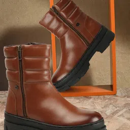 Carlton London Women Textured Block-Heeled Casual Boots-32