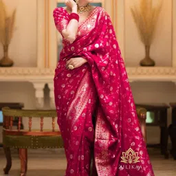 zinzraa Ethnic Motifs Zari Pure Silk Kanjeevaram Saree-picture-24