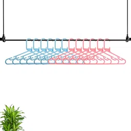 Aura 12-Pcs Blue & Pink European Style Multi-Purpose Clothes Hanger-image-53