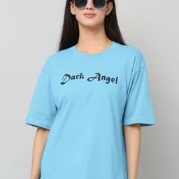 DDASPRATION Women Typography Printed Oversized Longline Cotton T-shirt-image-90