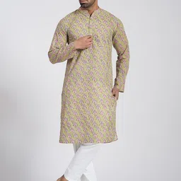 Cotton Curio Floral Printed Mandarin Collar Pure Cotton Straight Kurta-picture-55