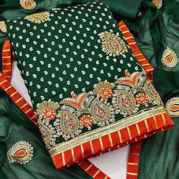 SAINOOR Embroidered Semi-Stitched Dress Material-picture-18