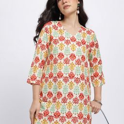 Anouk Rustic Ethnic Motifs Printed V-Neck Straight Kurti-picture-38