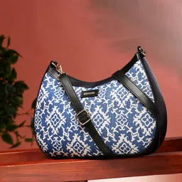 Anouk Ethnic Motifs Printed PU Bucket Sling Bag with Tasselled-4