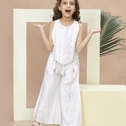Peppermint Girls Embroidered Top With Trousers-image-68