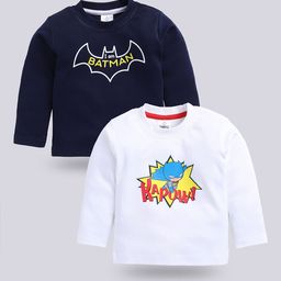 YK X Tinyo Infant Boys Pack of 2 Pure Cotton Batman Printed T-shirt-40