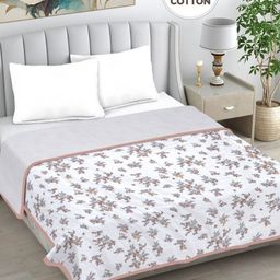 Myntra Elegant Homes Brown & White Printed Cotton AC Room Reversible Double Bed Dohar-image-29