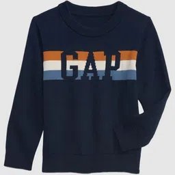 GAP Boys Brand Logo-Knit Pure Cotton Relaxed Fit Pullover Sweater-image-96