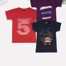 Billion Boys 3 Printed Bio Finish Applique T-shirt-image-36