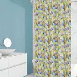 ArtzFolio Green & Blue Printed Waterproof Shower Curtain-image-99