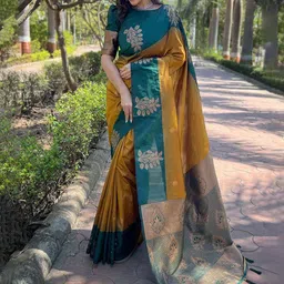 SANJANA SILK Woven Design Zari Silk Blend Kanjeevaram Saree-image-84