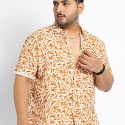 Instafab Plus Men Comfort Fit Floral Printed Spread Collar Cotton Casual Shirt-image-62