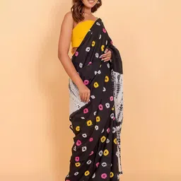 Dastkar Tie and Dye Pure Cotton Block Print Saree-picture-38