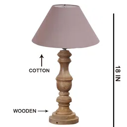 Aura Grey Wood Traditional Abstract Shaped Table Lamp-image-74