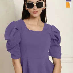 Metronaut Puff Sleeve Peplum Top-picture-44