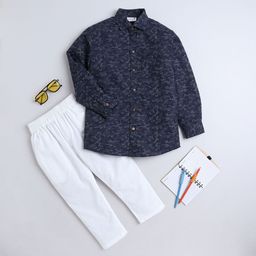 BAATCHEET Kids Printed Pure Cotton Shirt with Trousers-image-46
