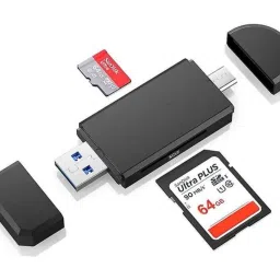 HRYFiNE 2in1 Type-C OTG Card Reader Support For Mobile,Tablet,PC,Laptop USB 3.0 and Micro OTG Memory Adapter Portable 1 Slots Card Reader Card Reader-9