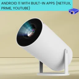 FRONY Mini HD Projector for Home 4KSupport With Built-in App Netflix/Prime/YouTubeQ454 (4500 lm / 1 Speaker / Wireless / Remote Controller) Portable Projector-picture-3