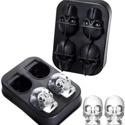 3D Skull Ice Cube Trays Black Silicone Ice Cube Tray-image-32