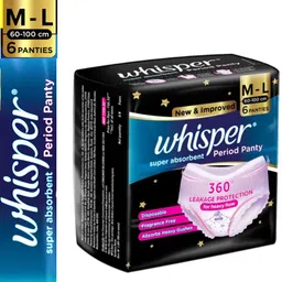 whisper Ultra Super Absorbent Period Panty M-L 6 panty Sanitary Pad-picture-40
