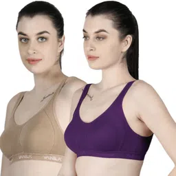 vanila Pack of 2 Women Sports Non Padded Bra-picture-34