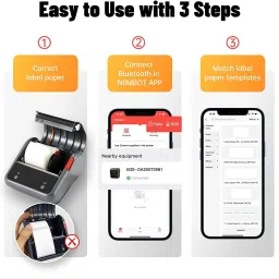 AUSHA B3S Wireless Bluetooth Portable Inkless Label Maker, Mini Sticker Single Function Monochrome Label Printer image 3