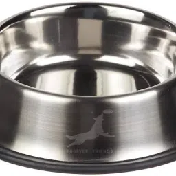 Stainless Steel Pet feeding Bowl 400ml Anti Skid pet feeder 400ml (SET OF 2 ) Stainless Steel, Silicone Pet Bowl-46