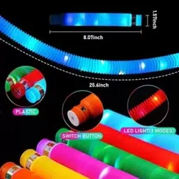 crazybuy Light Up Pop Pipes Set in 6 pcs of Set | All Pipes Color are Different image 3