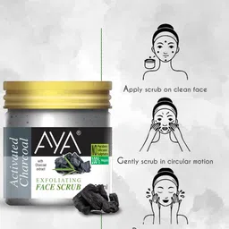 AYA Set Of 2 Activated Charcoal & Apricot Exfoliating Face Scrubs - 100 ml Each image 3