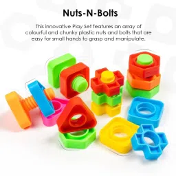 Nuts and Bolts Blocks Plastic Learning Educational Blocks, Learning Play Toy Set-image-39